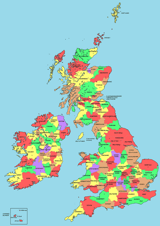 Map of British Counties
